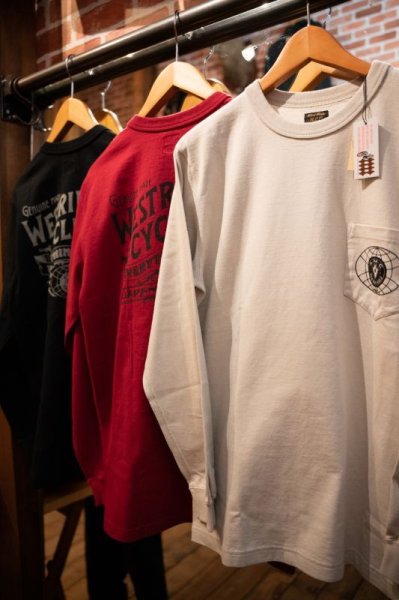 画像1: WEST RIDE PT.L.PKT.TEE22-01 LONG SLEEVE TEE "OLD BUT GOLD" (1)