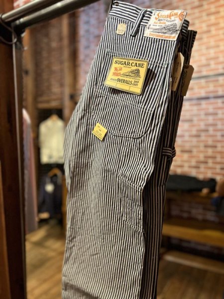 画像1: SUGUR CANE SC41823 "11oz. HICKORY STRIPE WORK PANTS" (1)